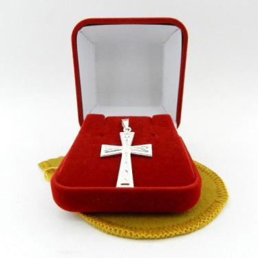 Imagem de Pingente Cruz 30mm Folheado Prata Pi206 - Wnbijouterias