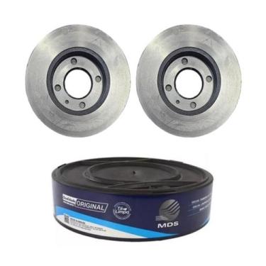 Imagem de Par Disco Freio Volkswagen Gol Saveiro Santana 1.6 1.8 1984 em Diante 