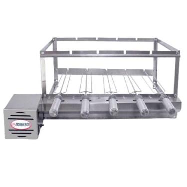 Imagem de Brasa Grill Tradicional Gira 5 Espetos Churrasqueira Giratória, Esquer