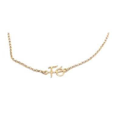Imagem de Pulseira com Pingente de ouro 18k Fé - Elegancy Joias