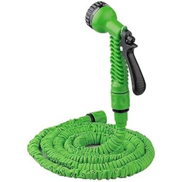 Imagem de Mangueira de jardim, mangueira de água expansível, tubo de água telescópico duplo resistente com núcleo de látex duplo com 7 funções, bocal de pulverização de metal para uso ao ar livre, plantas de irrigação de carro (verde - 30 m)