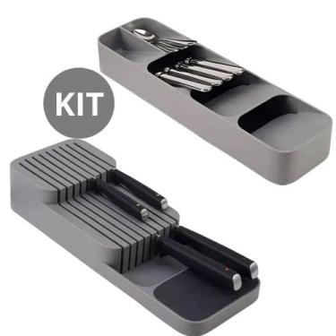 Imagem de Organizador de Gaveta Porta Talheres Facas com Divisórias  Colheres Ga