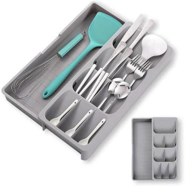 Imagem de Nova Cozinha Gaveta Organizador Bandeja Compacta Talheres Expansível O