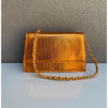 Imagem de Bolsas Feminina Transversal Ombro Mão Alça Corrente - SEM MARCA, Laran