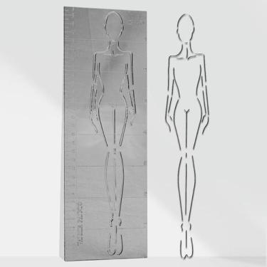 Imagem de Régua Croqui Desenho De Moda - Corpo Feminino Articulado - Maximus Tec