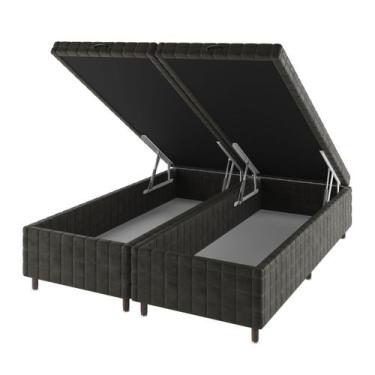Imagem de Base de Cama Box Queen Vision com Baú Capuccino - Vian, Marrom, Modern