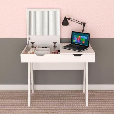 Imagem de Penteadeira com Espelho 1 Gaveta Pe2019 Branca - Tecno Mobili, Branco