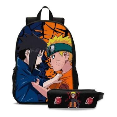 Imagem de Kit Mochila Escolar Com Estojo Infantil Naruto Volta Às Aula - Thuco G