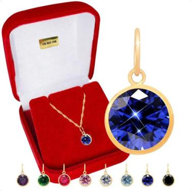 Imagem de Pingente Ouro 18k Ponto De Luz 6mm - Paulistana Joias, Safira