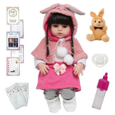 Imagem de Boneca Realista De Brinquedo com Pelúcia Vinil - Cegonha Reborn Dolls