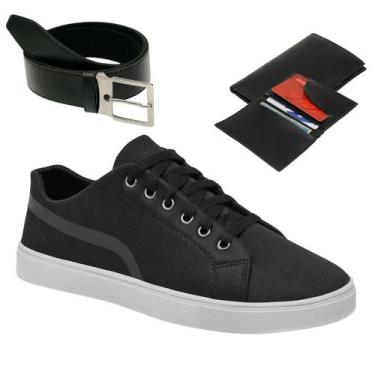Imagem de Sapatenis Masculino Casual Super Confortável Sola Reta Costurada + Cin