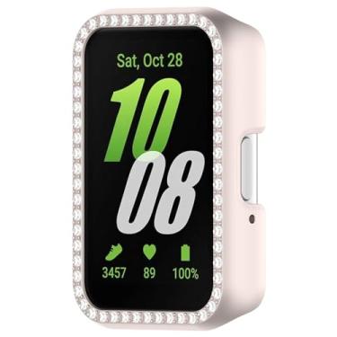 Imagem de Capa Bling compatível com Samsung Galaxy Fit 3 SM-R390 Watch Diamond Glitter PC Bumper Face Capa protetora feminina Crystal Shining Strass, acessórios para smartwatch (cor Starlight)