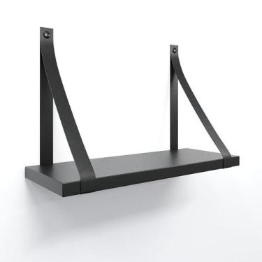Imagem de Prateleira em MDF Preto 30x15cm com Alça - Lubrano, Preto