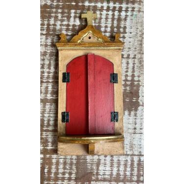 Imagem de Lindo Oratório Em Madeira De Parede 30 X 12 Cm - Divinas Artes
