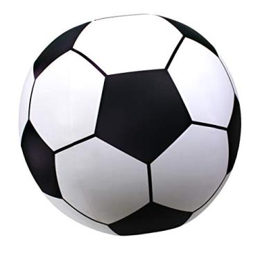 Imagem de GoFloats Bola de futebol gigante inflável – feita de vinil de , preto e branco, 6,3 cm