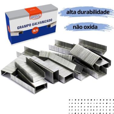 Imagem de Grampos Para Grampeador Padrão 26/6 Escritório 1000 Unidades - BRW
