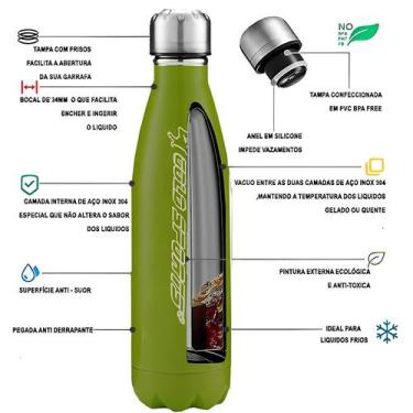 Imagem de Garrafa em Aço Inoxidável Gold Sports German 750 ml, Único, Verde, Uni