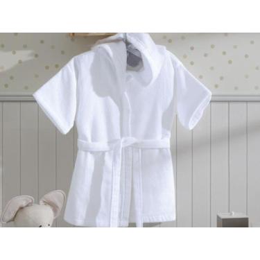 Imagem de Roupão de Bebê Döhler Felpa Velour com Capuz - Branco - Branco