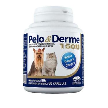 Imagem de Suplemento Pelo & Derme 1500mg DHA+EPA Vetnil para Cães e Gatos - 60 C