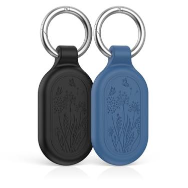 Imagem de Pacote com 2 capas para Samsung Galaxy SmartTag2, capa protetora completa de silicone à prova d'água TUDIOW resistente a arranhões para Smart Tag2 para chaves e carteira de bagagem de animais de