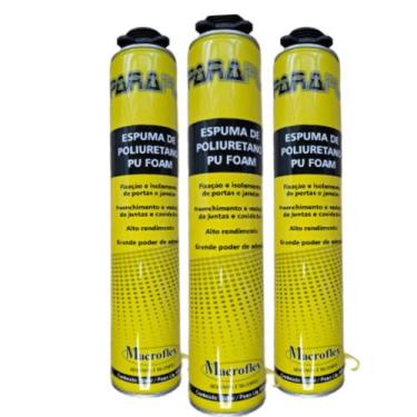 Imagem de Espuma Expansiva Poliuretano Vedação Preenchimento 750ml/720gr - Kit 3