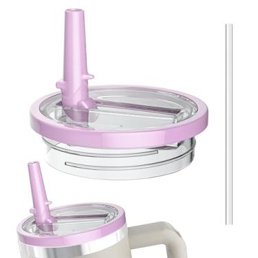 Imagem de Miavers 1 pacote com tampa de canudo dobrável de 1,134 g para copo Stanley Quencher, tampa de copo à prova de vazamento e resistente a derramamentos, conveniente capa de copo aplicável ao copo Stanley