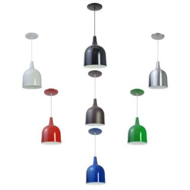 Imagem de Kit 7 Luminária Pendente Gota Com Interior Branco Brilho Com Fiação 11