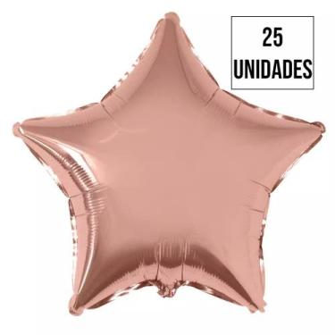 Imagem de Kit 25 Balão Estrela Rose - Extra Festas