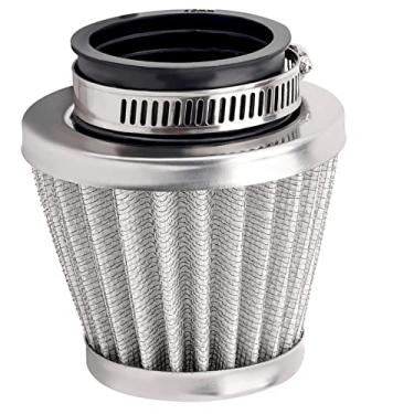 Imagem de Road Passion Substituição de filtro de ar prata de 42 mm para Yamaha Kawasaki Suzuki PZ24 PZ30 carburador Moped Roketa Taotao GY6 125cc 150cc 200cc 250cc motocicleta Quad Scooter Go Kart ATV Dirt Bike