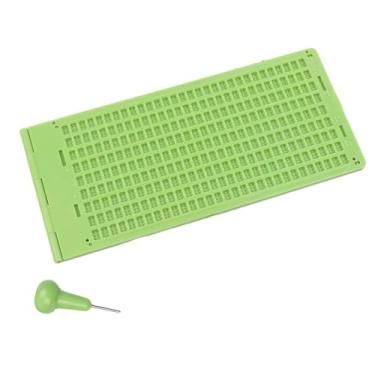 Imagem de Ardósia para escrita em braille, placa para dedos em braille, material de aprendizagem conveniente para adultos, 9 linhas 30 células