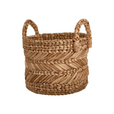 Imagem de Cesto Decorativo Cachepot Em Fibra Natural Trançado Com Alça