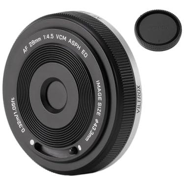Imagem de Viltrox Lente panqueca de quadro completo F4.5 FE de 28 mm, foco automático 28 mm f/4.5 lente grande angular tamanho chips para Sony E Mount a7c a7cr a7cii a6100 a6400 a6600 a6700 a7iii a7iv a9