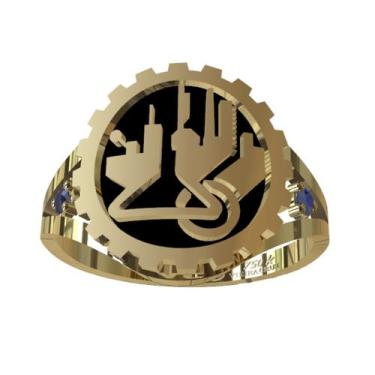 Imagem de Anel de Formatura Engenharia Química em Ouro 18K - Vieira  Cruz Joias,