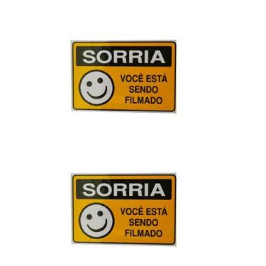 Imagem de 2 PlacaS DE Sinalização 15x20 Sorria VOCÊ Está Sendo Filmado - JA, Sor