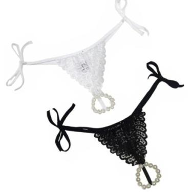 Imagem de Kit 2 Calcinhas Tailandesa Pérola Com Amarração Nas Laterais - LorenSt