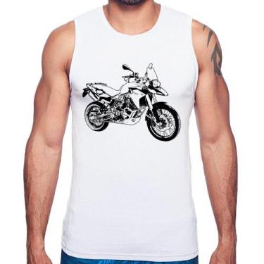 Imagem de Regata Moto F 800 GS Traços - Foca na Moda, Branco, M