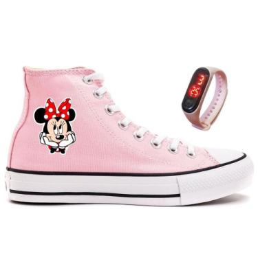Imagem de Tênis Minnie Do Mickey Desenho Meninos E Meninas Com Relógio - Milene 