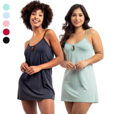 Imagem de Kit 2 Camisolas Curta de Dormir Pijama Feminino sem Bojo - Viére, P, V