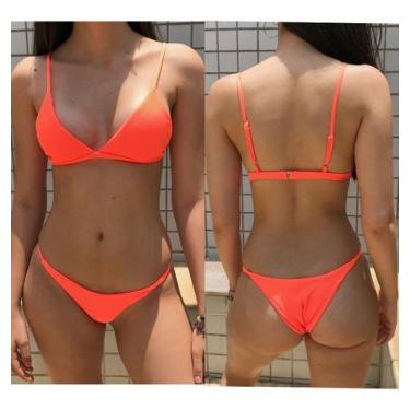 Imagem de Biquíni Basic Básico Verão 2019 E 2020 Sexy Pequeno - Geral, Laranja, 