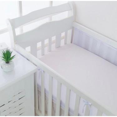 Imagem de Tela Respirável Protetor de Berço Para Bebê - Manu Baby Store, Branco