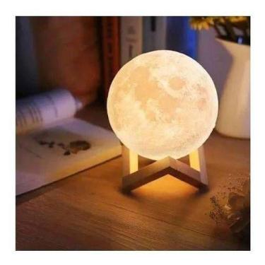 Imagem de Luminária Lua 3d Led Abajur  Decoração Quarto B - Mr Vendas
