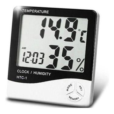 Imagem de Termo-higrômetro Digital Termômetro Higrômetro Relógio Htc1 - oem