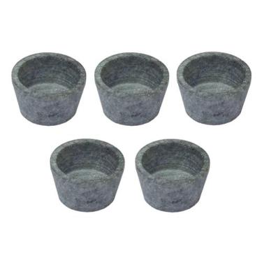 Imagem de Kit 5 Mini Molheira Tigela Molho Petisco em Pedra Sabão 50ml - Industr