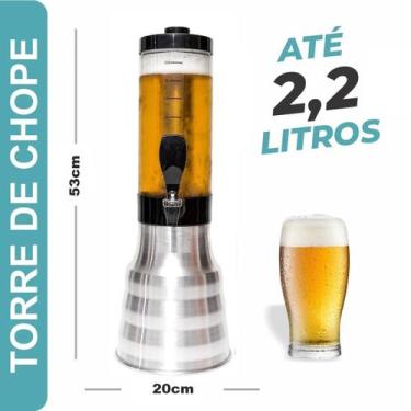 Imagem de Chopeira Torre De Chopp Beer 2 Litros Giratória 360 Copo Removível - P