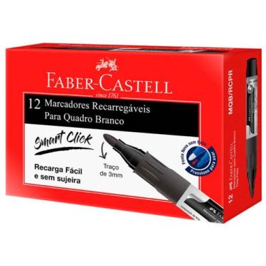 Imagem de Marcador Quadro Branco REcarregável Faber Castell Preto 3mm - Faber-Ca