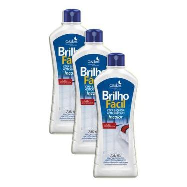 Imagem de Cera Líquida Brilho Fácil Incolor Ponte Grande Kit 3 - Casa KM, 100ML