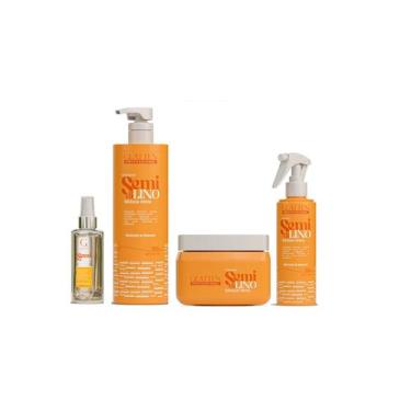 Imagem de Glatten Semi di Lino Shampoo e Máscara e Leave-in e Sérum