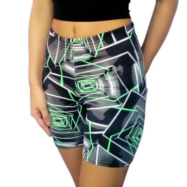 Imagem de Short Feminino Meia Coxa Justo Elástico Estampas Sortidas Suplex Pp ao
