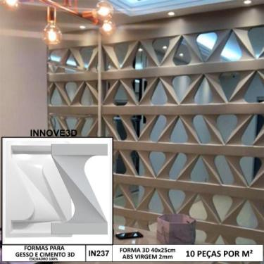 Imagem de 2 Forma 3d Cobogó Elemento Vazado Z 40x25cm Dupla Face ABS 2mm IN237 -