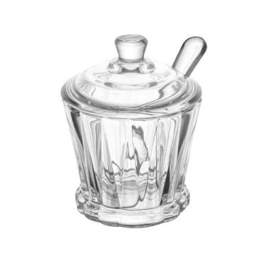 Imagem de Açucareiro Lyor Radial de Cristal com Tampa e Colher 210ml
